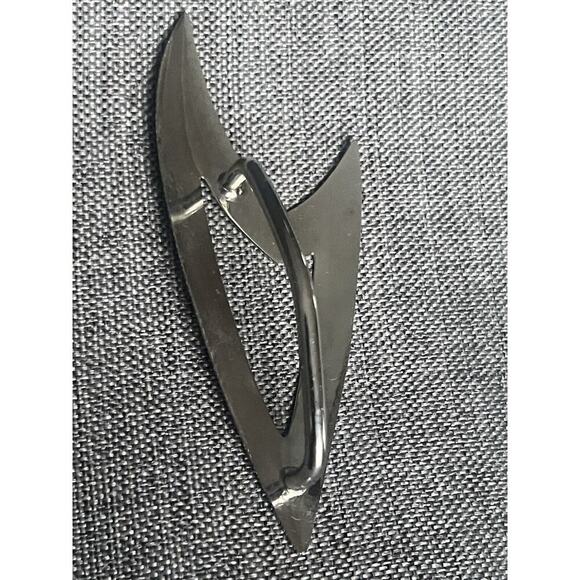 Vintage Abstract Scarf Clip Silver Tone Art Deco MCM Art To Wear Office Retro - Picture 2 of 5